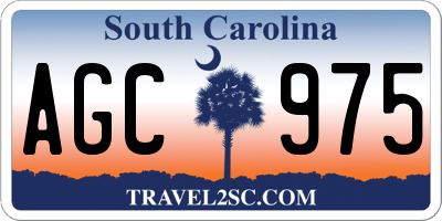 SC license plate AGC975