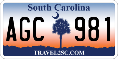 SC license plate AGC981