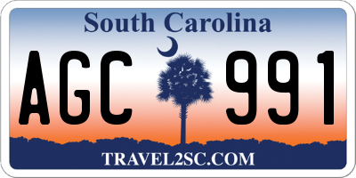 SC license plate AGC991