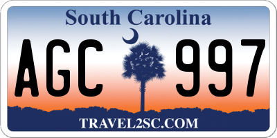SC license plate AGC997