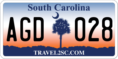 SC license plate AGD028