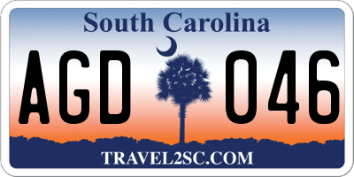 SC license plate AGD046