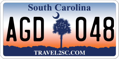 SC license plate AGD048