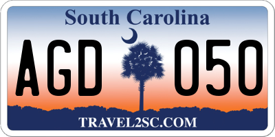 SC license plate AGD050