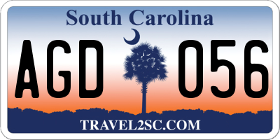 SC license plate AGD056