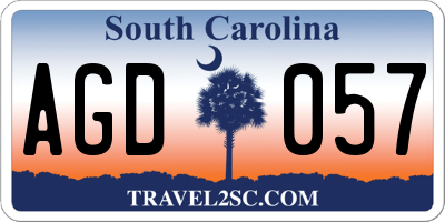 SC license plate AGD057