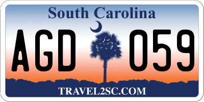 SC license plate AGD059