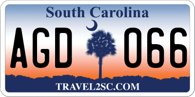 SC license plate AGD066