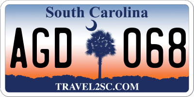 SC license plate AGD068