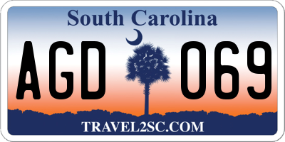 SC license plate AGD069