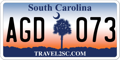 SC license plate AGD073