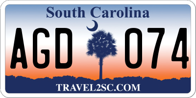 SC license plate AGD074