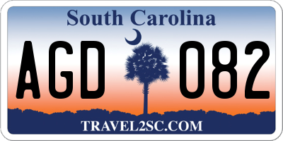 SC license plate AGD082