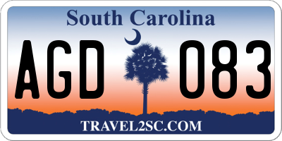 SC license plate AGD083