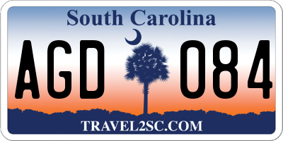 SC license plate AGD084