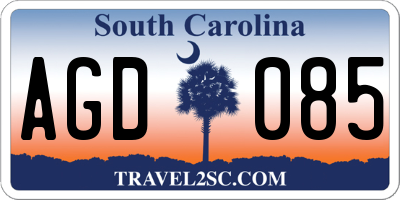 SC license plate AGD085