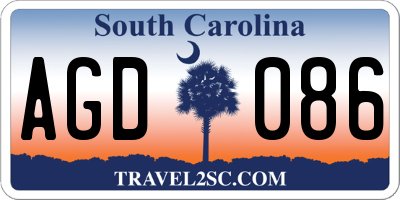 SC license plate AGD086