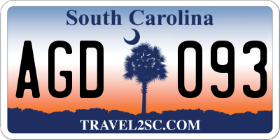 SC license plate AGD093