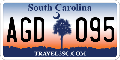 SC license plate AGD095