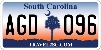 SC license plate AGD096