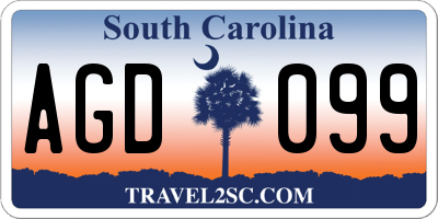 SC license plate AGD099