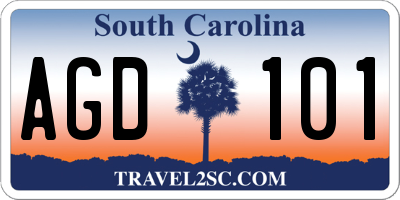 SC license plate AGD101