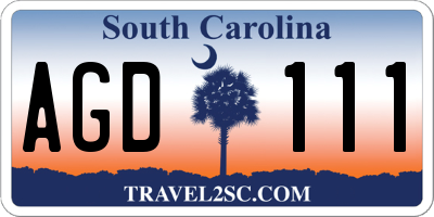 SC license plate AGD111