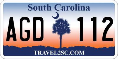 SC license plate AGD112