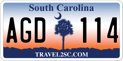 SC license plate AGD114