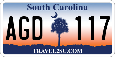 SC license plate AGD117