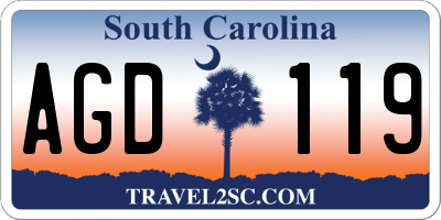 SC license plate AGD119