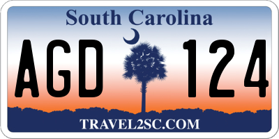 SC license plate AGD124
