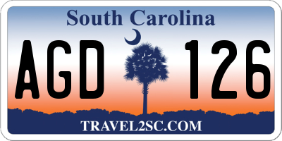 SC license plate AGD126
