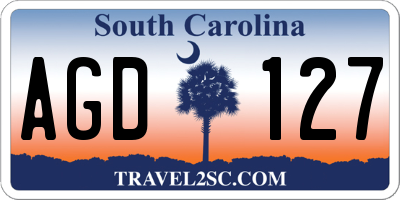 SC license plate AGD127