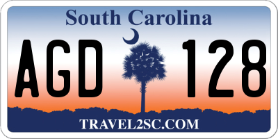 SC license plate AGD128
