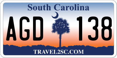 SC license plate AGD138