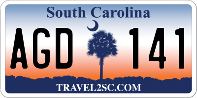 SC license plate AGD141