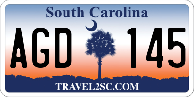 SC license plate AGD145
