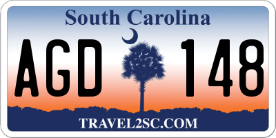 SC license plate AGD148