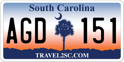 SC license plate AGD151