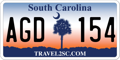 SC license plate AGD154