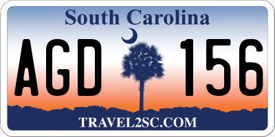 SC license plate AGD156
