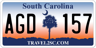 SC license plate AGD157