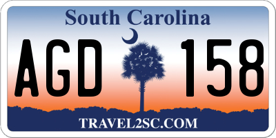 SC license plate AGD158