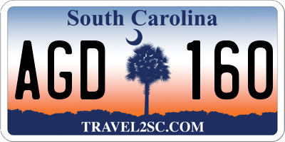 SC license plate AGD160