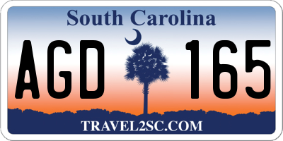 SC license plate AGD165