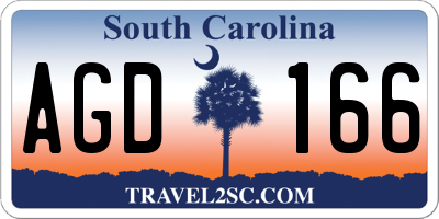 SC license plate AGD166