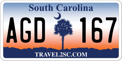 SC license plate AGD167