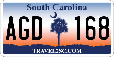 SC license plate AGD168