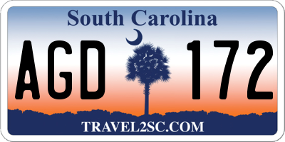 SC license plate AGD172